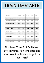 Timetable Word Problems Word Problems Free Math Lessons Everyday Math