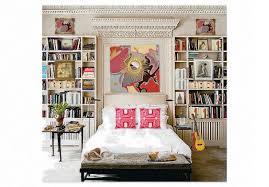 Bookshelves Flanking Bed Library Bedroom Eclectic Kids Room Bedroom Design