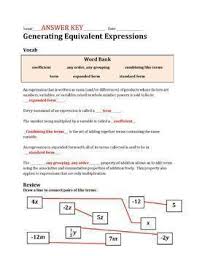Generating Equivalent Expressions Worksheet Bundle By Taylor J S Math Materials