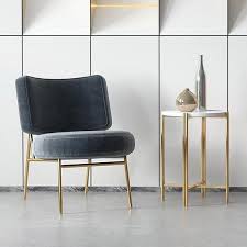 Orange Deep Gray Velvet Accent Chair Modern Upholstered Armless Chair With Gold Legs In 2020 Accent Chairs Modern Chairs Living Room Inspo