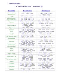 Check spelling or type a new query. Crossword Puzzles Answer Key Crossword Puzzles