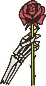 Skeleton hand red rose flower pullover hoodie. 3 Sticker Cool Skeleton Hand Fingers Hold Red Rose Stem Thorn Flower Bones Ebay