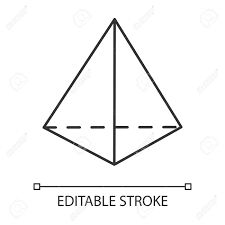 Find the surface area and volume of a triangular pyramid with the given apothem length 2, side 3, height 4 and the slant height 5. Prism Linear Icon Geometric Figure Triangular Pyramid Cut Royalty Free Cliparts Vectors And Stock Illustration Image 136141276