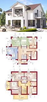 Einfamilienhaus Neubau Mit Satteldach Architektur 5 Zimmer Grundriss Offen Mit Grossem Zwerchgiebel Erker Balkon 165 Qm 3 Ki In 2019 Einfamilienhaus Haus Plane Und Bauplan Haus