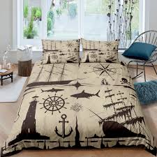Shop over 3,400 top comforter set queen and earn cash back all in one place. Nautical Comforter Cover Shark Duvet Cover Marine Anchor Lighthouse Quilt Cover Pirate Boat Bedding Set For Boy Men With Zipper Closure Duvet Cover With Pillow Cases Au Size Us Twin Queen Full