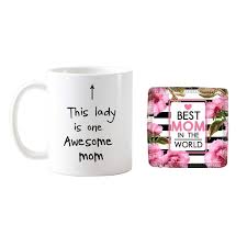 Buy Giftsmate Birthday Gifts for Mom Mother, Awesome Mom Coffee Mug for Mom,  Coaster Combo Set of 2 Online at Low Prices in India - Amazon.in