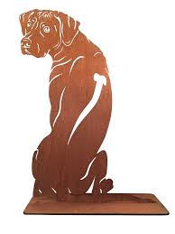 Rostfigur Edelstahlfigur Ridgeback Edelrost Gartenfigur Hund Rostfiguren Hunde Silhouette Gartenfiguren Hund Skulptur