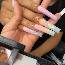 pink nails design long acrylic nails long acrylic nails coffin bling acrylic nails