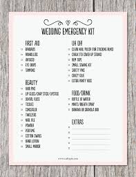 Free Printable Wedding Emergency Kit List Wedding Emergency Kit Wedding Emergency Kit List Bridal Emergency Kits