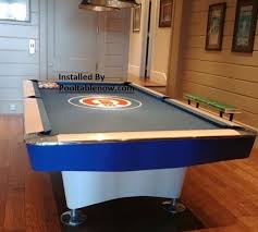Refurbished Brunswick Billiards Gold Crown Pool Table Chicago Cubs Theme Pool Table Pool Table Room Billiards