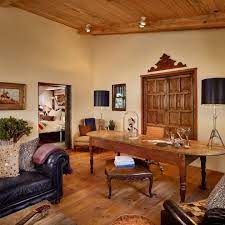 Large storage furniture pieces are your best friend when it comes to keeping that beautiful new desk uncluttered. 16 Encouraging Southwestern Home Office Designs You Ll Love Working In Southwestern Home Decor Southwestern Home Home