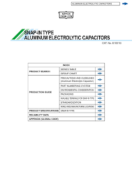 Snap In Type Aluminum Electrolytic Capacitors