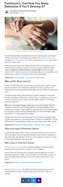 Parkinson S Can How You Sleep Determine If You Develop It Singhealth