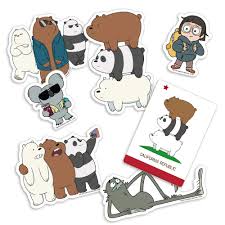 These three bear brothers named grizz, panda and ice bear have a multitude of misadventures ranging from the wild forest to the big city. Popfunk We Bare Bears Cartoon Network Collectible Stickers With Ice Bear Grizzly And Panda Buy Online In Bahamas At Bahamas Desertcart Com Productid 97754330