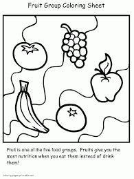 Avocado coloring page to download and coloring. Healthy Food Coloring Pages For Preschool Fruit Group Coloring Pages Printable Com