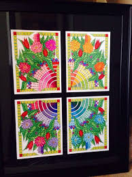 One Of My Coloring Pages Done 4 Times And Framed Etsy Shop The Art Of Coloring Art Coloring Pages Color