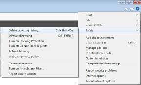 Troubleshooting > Clear Your Browser Cache > Internet Explorer