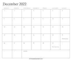 december 2022 calendar printable with holidays