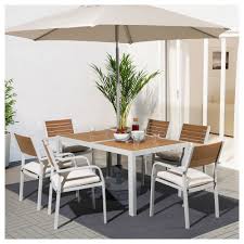 › see more product details. Sjalland Table 6 Armchairs Outdoor Light Brown Froson Duvholmen Beige Ikea Wooden Outdoor Furniture Outdoor Table Tops Sjalland