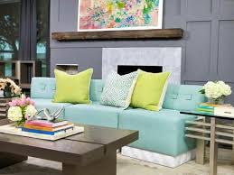Farben Wohnzimmer Grau Wand Azurblaues Sofa Zitronengelbe Stil Fabrik Wohnzimmer Farbe Wohnzimmer Design Wohnzimmer Bunt