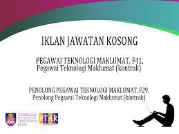 Pegawai sedang berkhidmat dalam perkhidmatan penolong pegawai teknologi maklumat adalah layak dipertimbangkan oleh pihak berkuasa melantik berkenaan untuk peningkatan secara lantikan ke jawatan pegawai teknologi maklumat gred f41, tertakluk kepada kekosongan jawatan, apabila. Pin On Poster Ptar