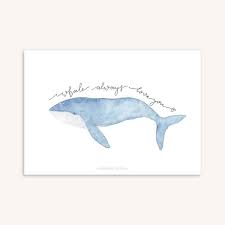 Valentinstag Karte Wal Aquarell Liebe Geschenk Watercolor Valentine Card Whale Illustration Download I Whale Illustrasyon Posterleri Illustration Poster