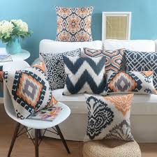Nordic Geometric Throw Pillow Almofadas Case Seat Chair Bed Sofa Fashion Orange Design Cushion Cover Home Decore Pillows Throw Pillows Cotton Linen Cushion