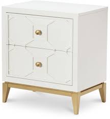 1stopbedrooms Com White And Gold Nightstand Gold Bedroom 2 Drawer Nightstand