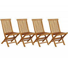 Avec sa table ovale en teck extensible pouvant accueillir jusqu'a 6 personnes et ses chaises assorties, la décoration s'invite dans votre jardin. Lot De 4 Chaises De Jardin En Teck Huile Pliables Et De Qualite
