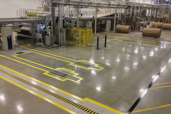 Completed glossy epoxy factory floor in Kanpur