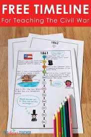 This Free Civil War Timeline Makes A Fun Addition To Any Civil War History Projects Activ History Interactive Notebook Civil War Timeline Civil War Activities