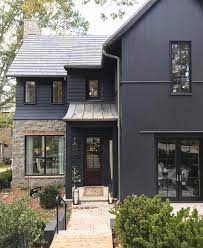 (photo courtesy of paul k., plympton when choosing gray as your exterior paint, brozio says simple is best when it comes to house trim the darker the color, the less color retention you have, so you need to use the highest quality paint. Dark Exterior Color Trend Why We Love It Studio Mcgee