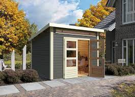 Flachdach gartenhaus holzkomplett de gartenhaus qubic mit anbaudach gartenhaus flachdach modern schick naturholz garten outdoor structures outdoor structures. Woodfeeling Karibu Holz Gartenhaus Kandern 1 In Naturbelassen Unbehandelt