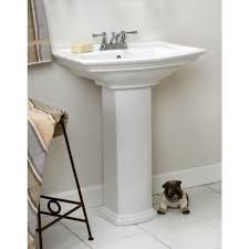 Washington 550 22 In Pedestal Combo Bathroom Sink In White 3 394wh The Home Depot Pedestal Sink Bathroom Sink Sink
