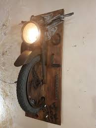 Amazing Wall Lamps Made With Recycled Motorbike Parts Id Lights Wall Lamps Diy Automotive Decor Wall Lamp