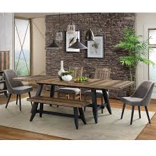 Rustic kitchen & dining room sets : Urban Rustic Rustic 6 Piece Trestle Table And Chair Set With Bench Sadler S Home Furnishings Table Chair Set With Bench