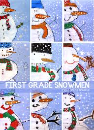 Adorable Close Up Snowman Painting Deep Space Sparkle Christmas Art Projects Winter Art Lesson Kids Art Projects