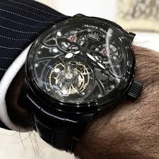 Tiempo De Relojes On Instagram Franckmuller Geneve Giga Tourbillon Round Skeleton In All Black Version Luxury Watches For Men Watches For Men Cool Watches