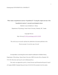 Pdf What Makes A Hypothetical Construct Hypothetical Tracing The Origins And Uses Of The Hypothetical Construct Concept In Psychological Science