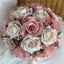 Artificial Wedding Bouquet Of Dusky Pink Rose Flowers Wedding Bouquet Fake Flowers Artificial Wedding Bouquets Diy Wedding Bouquet Fake Flowers
