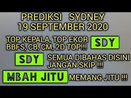 Prediksi Sydney Hari Ini 19 September 2020 Prediksi Sydney Prediksi Sydney Hari Ini Mbah Jitu Youtube