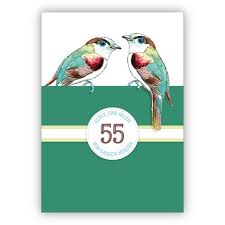 Sven und martin analysieren und diskutieren. Schone Klassische Geburtstagskarte Zum 55 Geburtstag Oder Zur Juwelen Hochzeit 55 Jahre Ehe Jubilaum Mit Vogeln In Grun 55 Gluck Und Segen Von Ganzem Herzen Kartenkaufrausch De