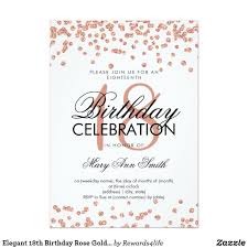 Elegant 18 Geburtstag Rose Gold Glitzer Confetti Einladung Zazzle De Einladung 40 Geburtstag Einladungen 18 Geburtstag Ideen