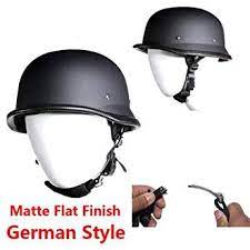 Dream Apparel Motorcycle Skull Cap German Novelty Matte Flat Skull Cap Helmet W Adjustable Chin Strap S Motorcycle Helmets Novelty Motorcycle Helmets Helmet