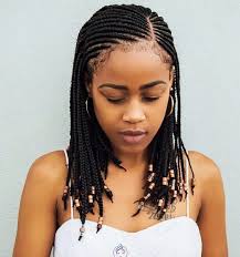 It's typically the first hairdo that new braiders master because the pattern is simple and it does not take a lot of time to complete. These 16 Short Fulani Braids With Beads Are Giving Us Life In 2019 Supermelanin Natural Hair And Skin Care