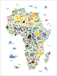 Animal Map Of Africa Map For Children And Kids Art Print Etsy Kids Art Prints Africa Map Art For Kids
