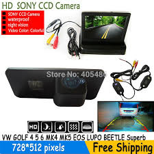 Sony Ccd Hd Car Rear View Camera With Foldable Monitor For Vw Golf 4 5 6 Mk4 Mk5 Eos Lupo Beetle Passat Phaeton Scirocco S Volkswagen Phaeton Eos Volkswagen Up
