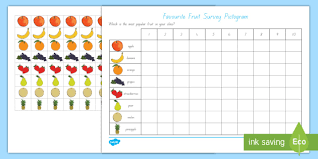 Favourite Fruit Pictogram Healthy Eating Food Data Handling