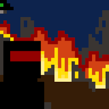 A Pixel Art Of A Black Alien With A Laser Beam Eye Pixel Art Art Pixel