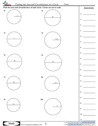 Area Perimeter Worksheets Finding The Area And Circumference Of A Circle Worksheet Area Worksheets Area And Perimeter Worksheets